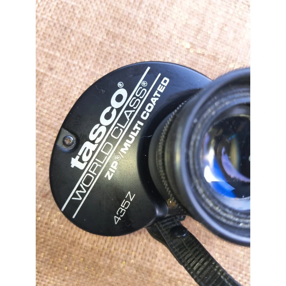 Vintage Tasco Zip 435Z Binoculars 7x35 Wide Angle Multi Coated Made In Japan